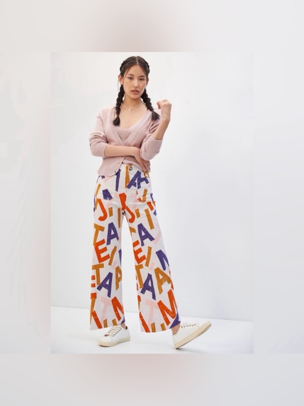 Maeve by Anthropologie Colette Cropped Wide-Leg Je t’aime (I Love You) Pants
